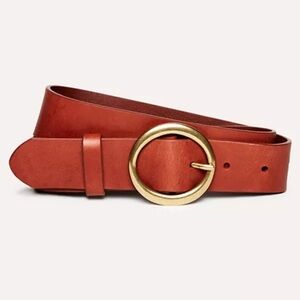 Aritzia Wilfred Free Classic Belt, Cognac and Antique Gold, M NEW